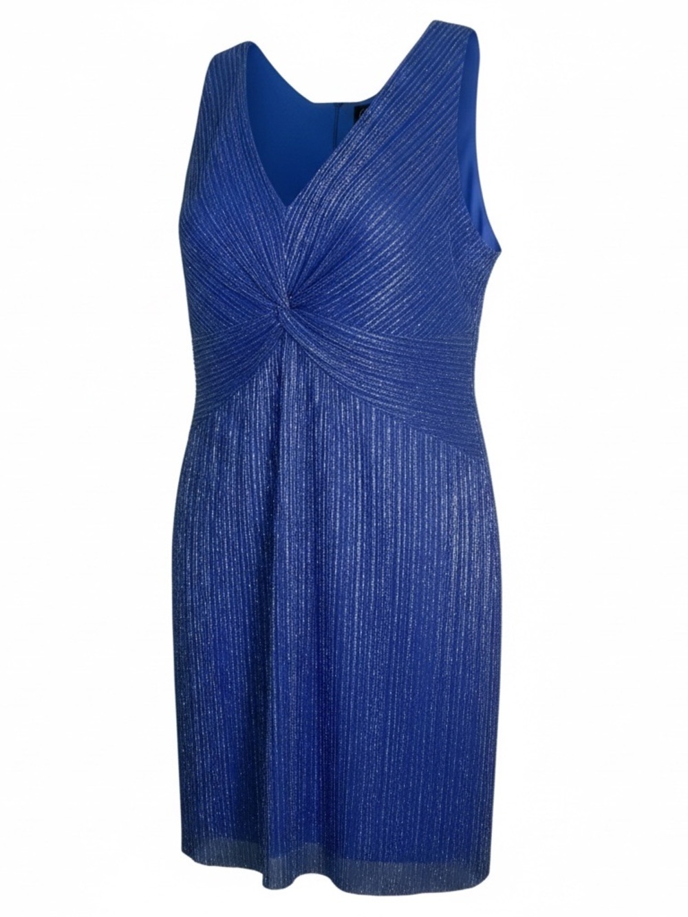 Connected Apparel, Metallic, v-neck, twist front dress. 22W GUC - Picture 2 of 10